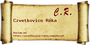 Czvetkovics Réka névjegykártya