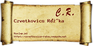 Czvetkovics Réka névjegykártya